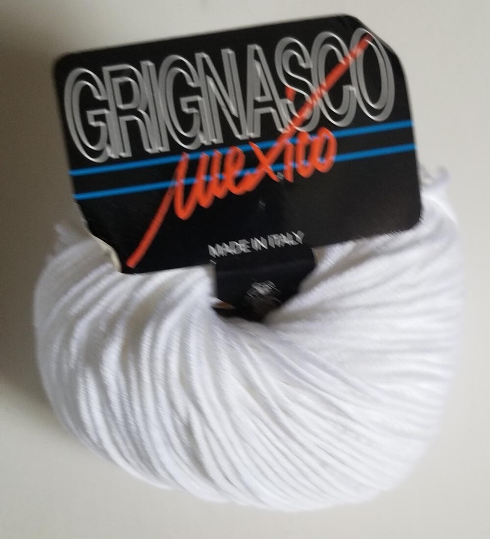 10 balls GRIGNASCO MEXICO 50 grams WHITE 100% cotton YARN made in ITALY