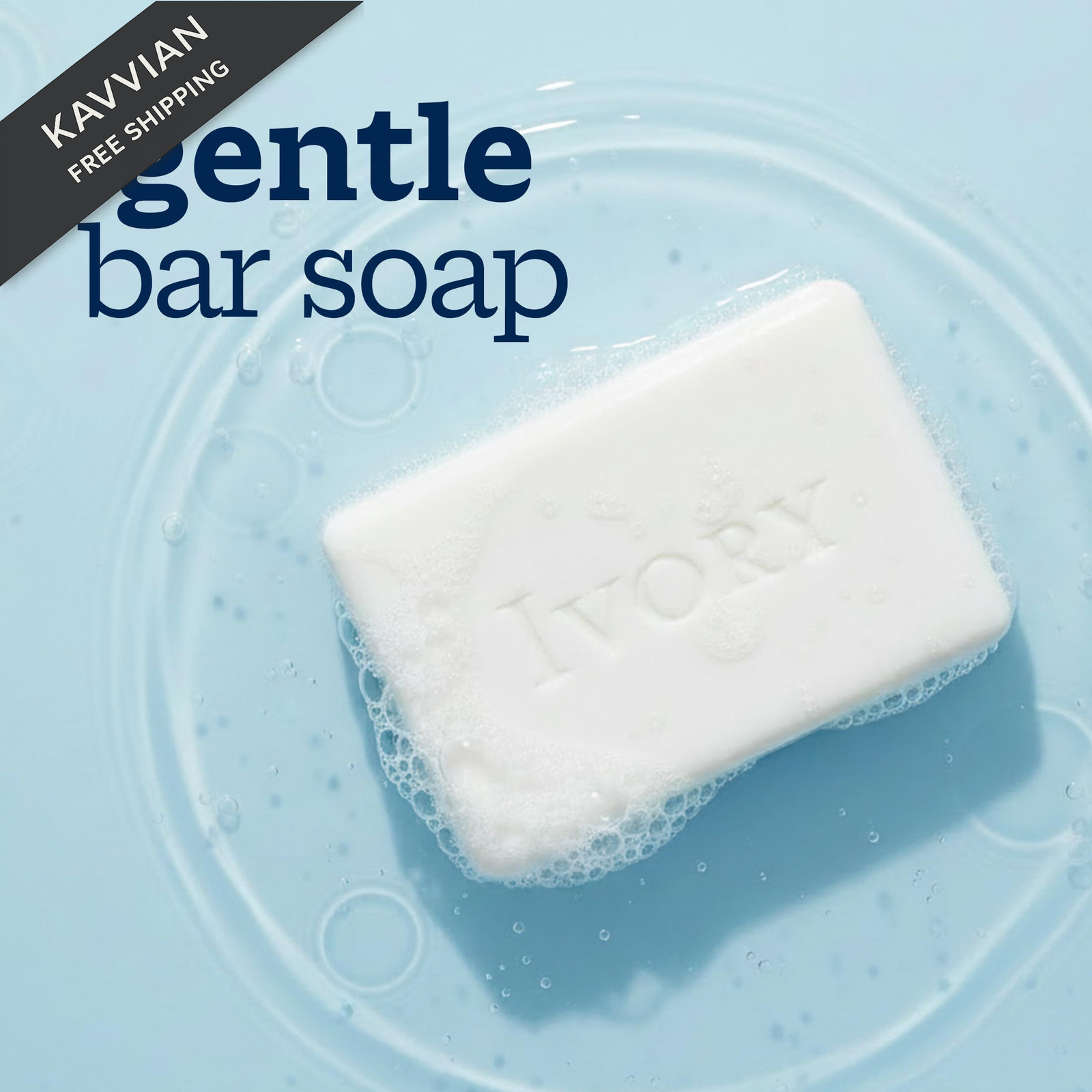 Ivory Gentle Bar Soap, Designed for Whole 3.17 Ounce (Pack of 10), White