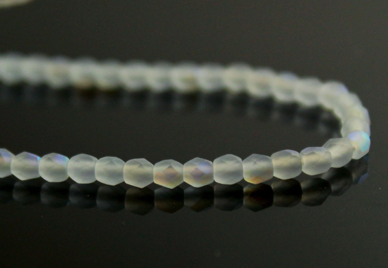 Light Sapphire Blue AB Matte – 50 3mm Round Czech Glass Fire Polish Beads