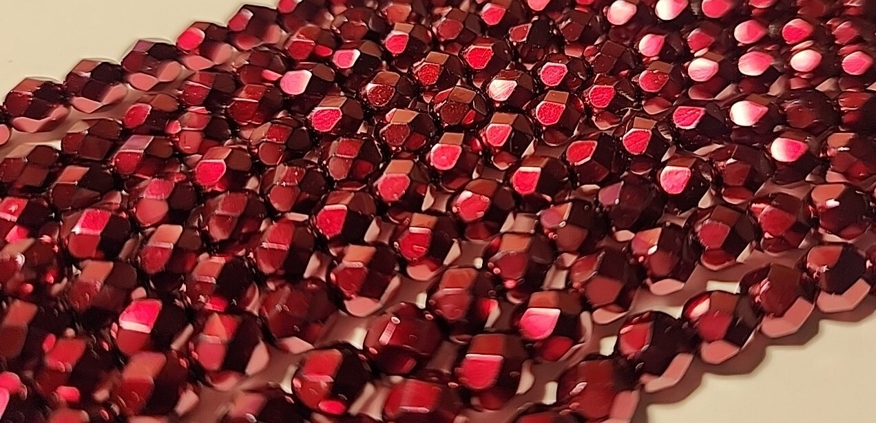 Czech Fire Polished Crimson Quality Glass Beads 6mm 16in Quality Jewelry Making