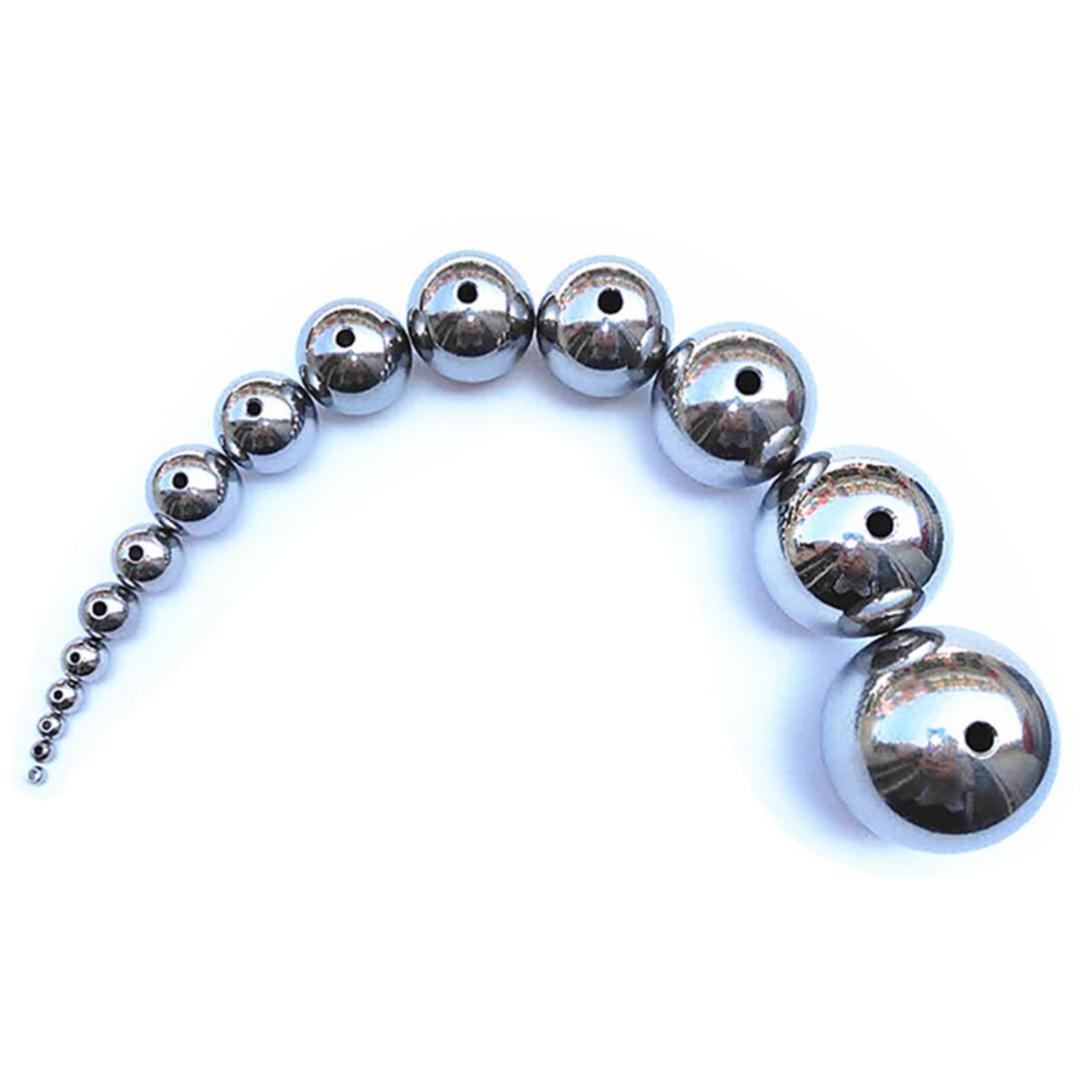 11mm-20mm Stainless Steel Spacer Beads Through Holes Metal Round Ball Crafts