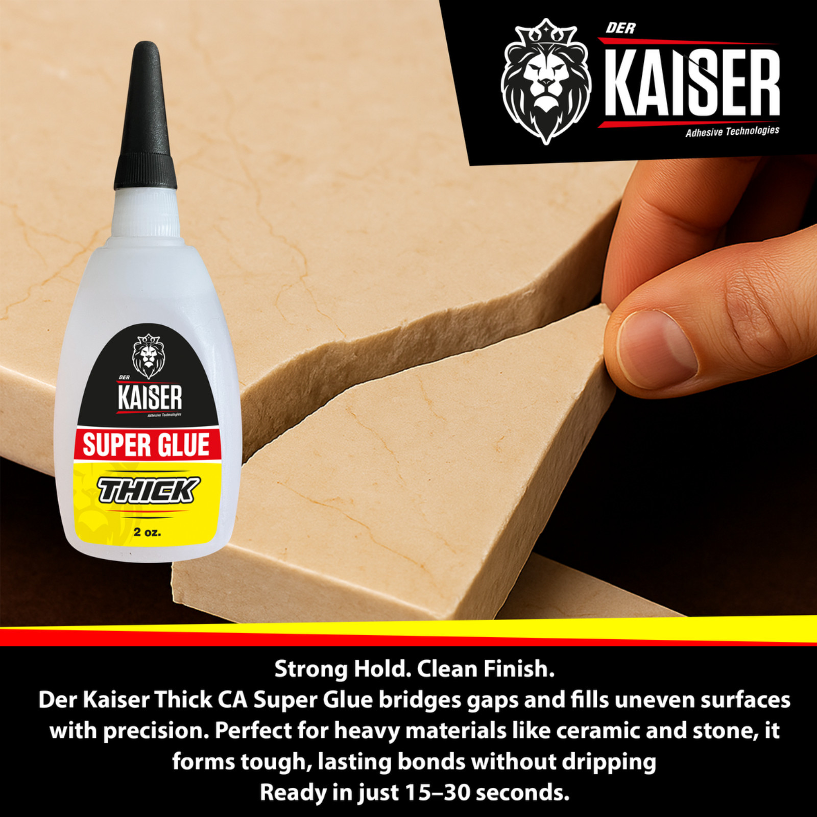 Der Kaiser Thick CA Super Glue – 2 oz Bottle – Gap-Filling Adhesive -DIY & Wood