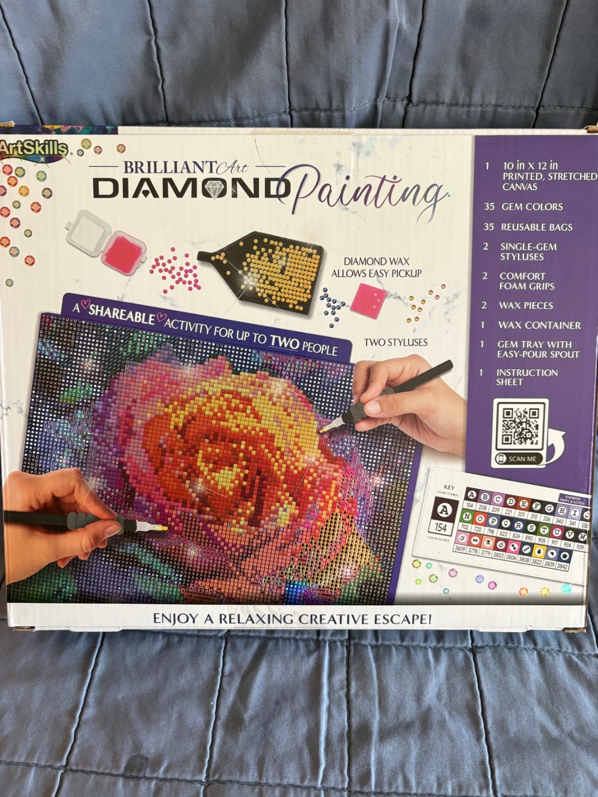 ART SKILLS DIAMOND PAINTING STEP 1 EASY FLOWER – NEW IN BOX