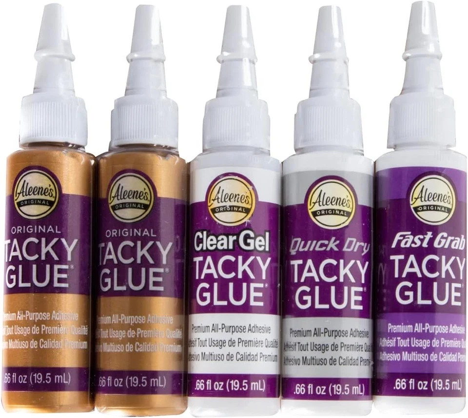 Aleene’s Tacky 5-Piece Trial Pack, All Purpose Glue for Crafts and DIY Projects,