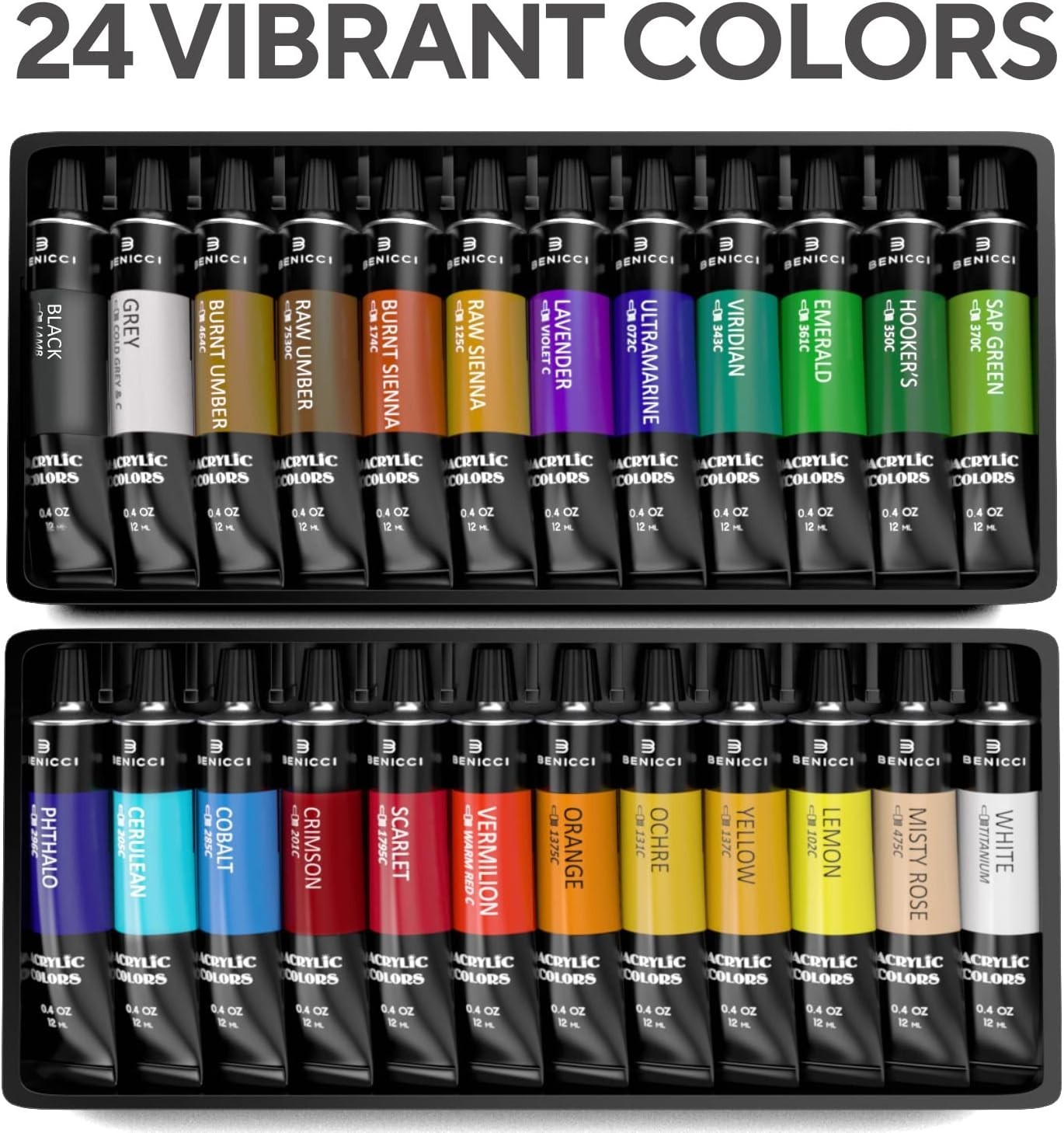 Affordable 24-Color Acrylic Paint Set with Brushes & Accessories – Perfect Gift!