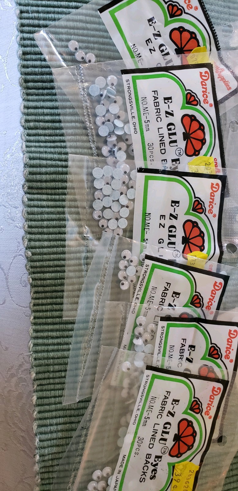 Large Lot Of Glue On Googly Wiggle Eyes, Most NIP, 3 mm to 15 mm