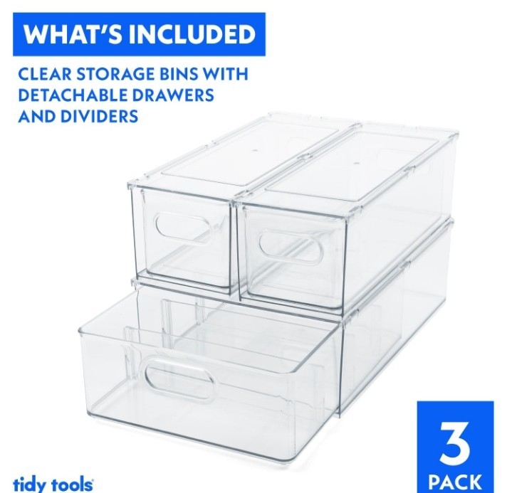 Clear Refrigerator Organizer Bins For Pantry Organization and Food Storage….B3
