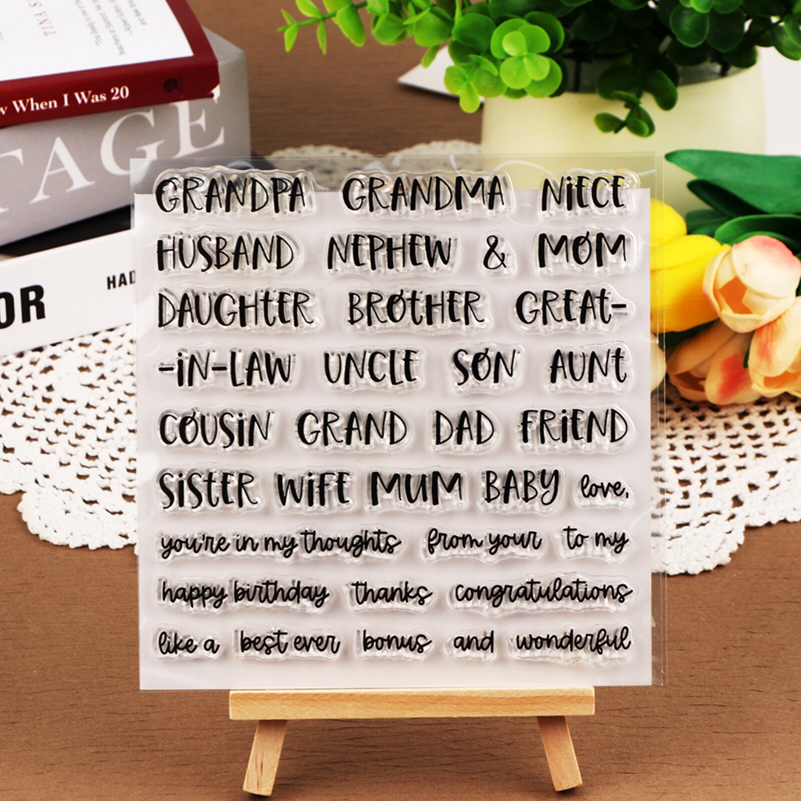 Words & Phrases Clear Stamps for Diy Scrapbooking Decoration Craft Card Making