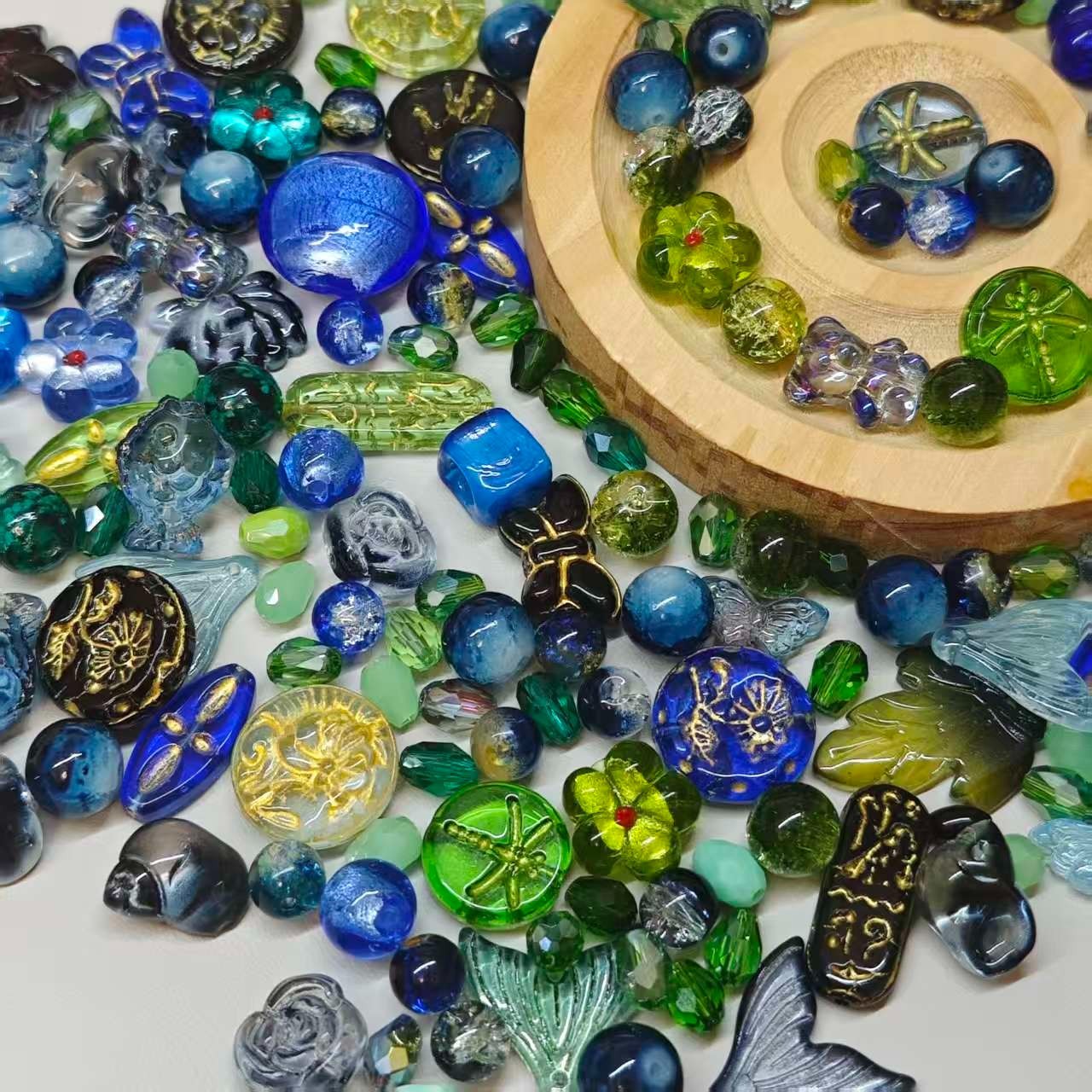 Vintage Boho Handmade Lampwork Glass Beads 100g Assorted Jewelry DIY Craft