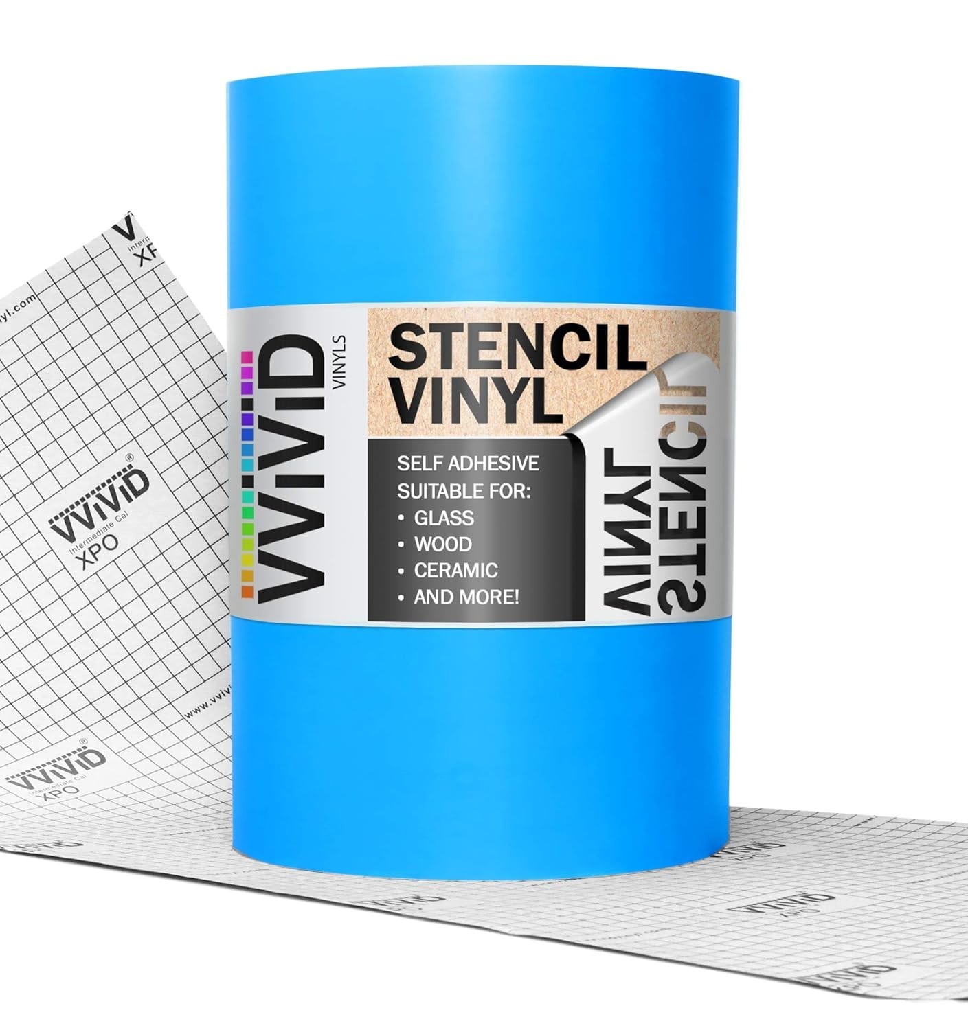 Blue Stencil Vinyl Masking Film with Anti-Bleed Technology 12in x 5ft