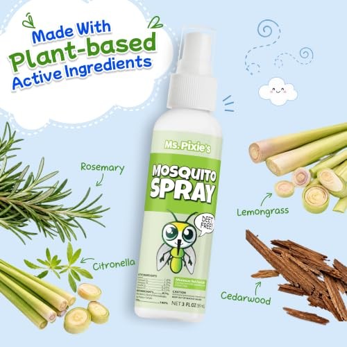 Ms. Pixie’s Mosquito Spray (3oz) | Gentle Protection, Plant-Based 3 Ounce