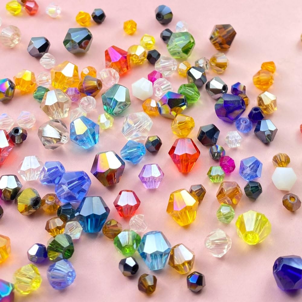 400pcs 4mm Bicone Crystal Glass Beads Loose 4mm, Purple AB