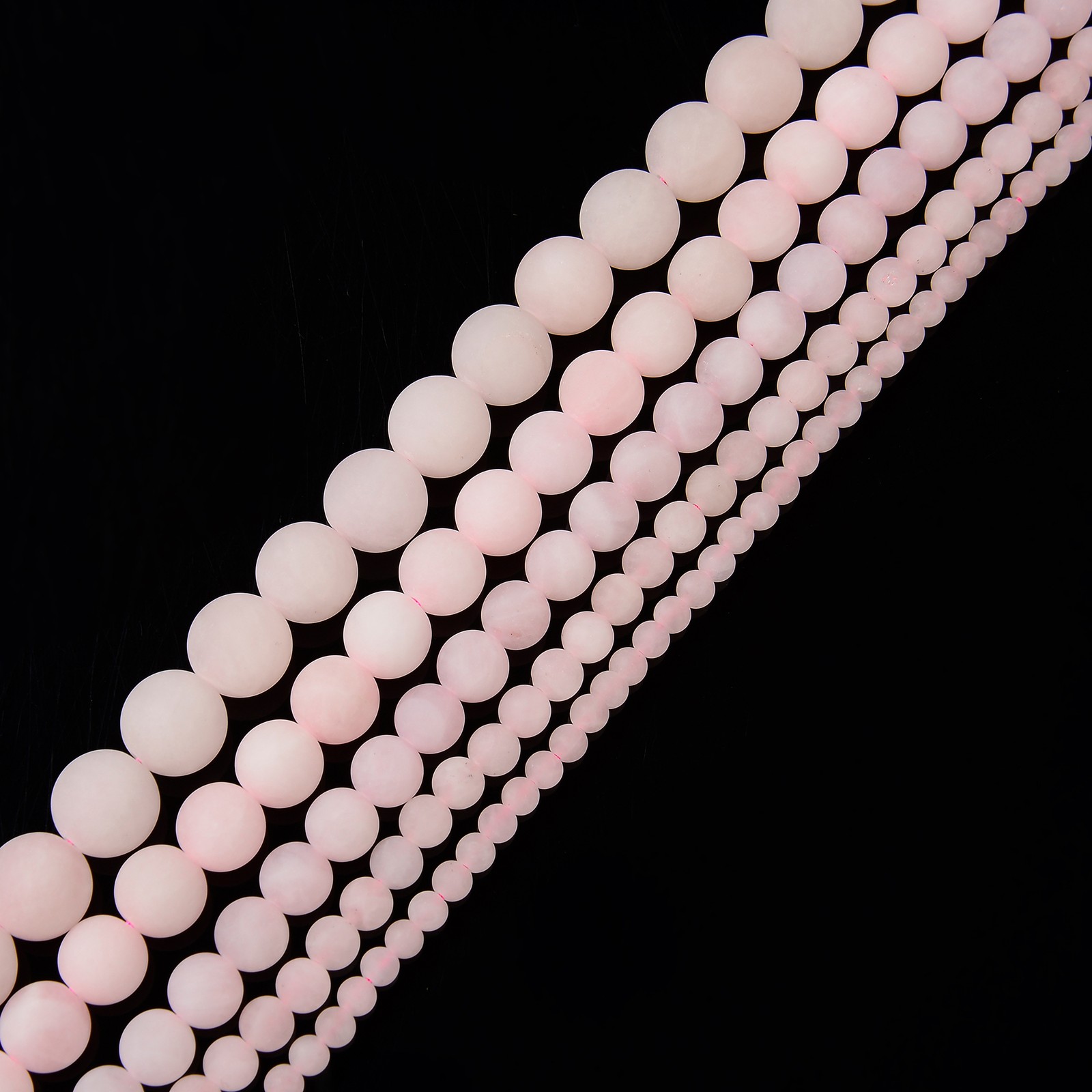 Rose Quartz Matte Round Beads 4mm 6mm 8mm 10mm 12mm 15.5″ Strand