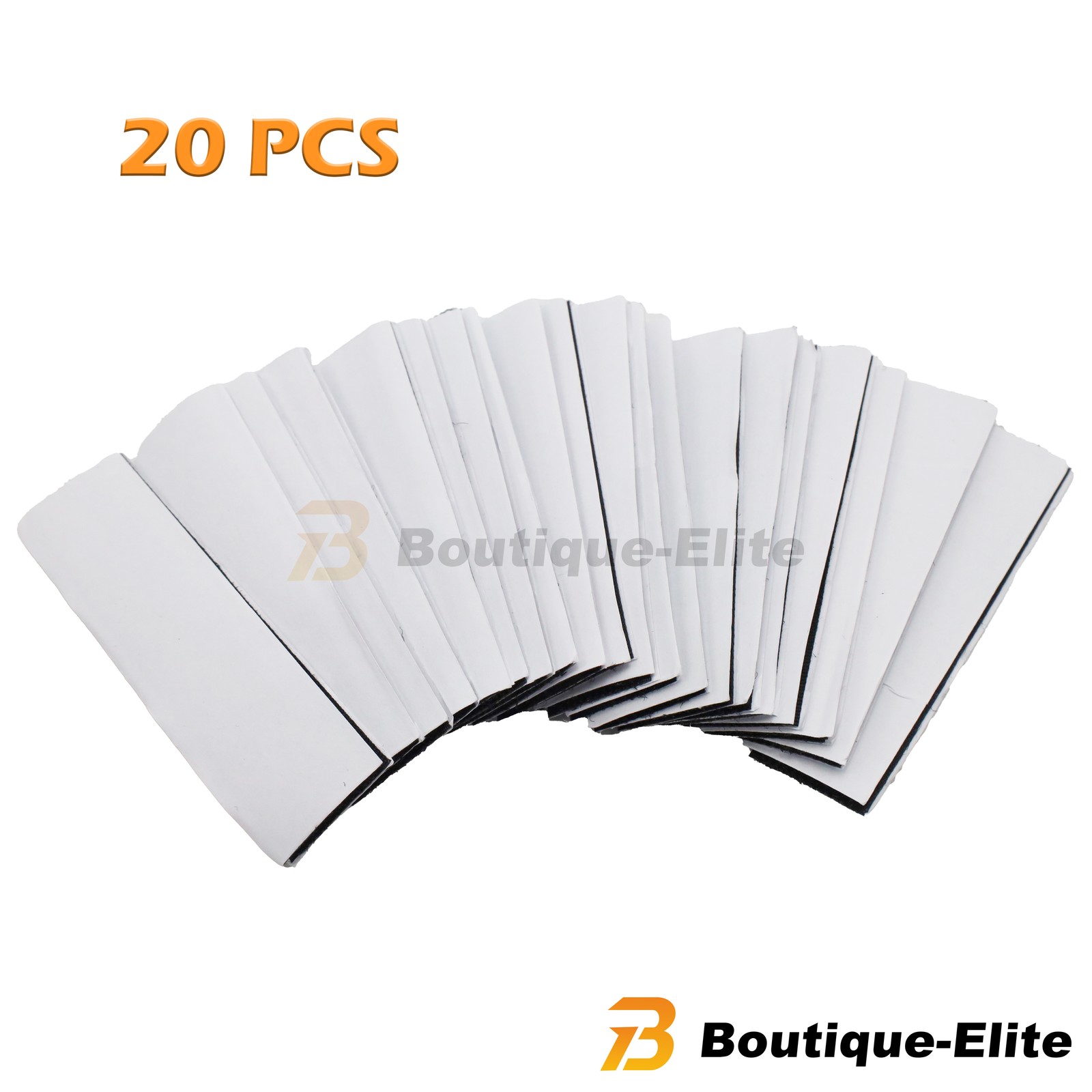 20 Sets Heavy Duty Hook & Loop Adhesive Strips 1×4” Black Sticky Back Fastener
