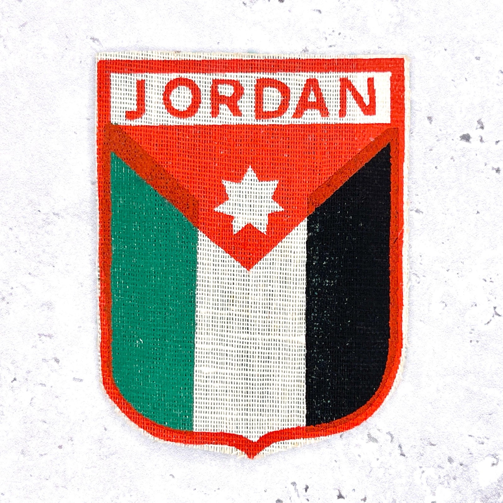 Vintage Jordan Patch • Jordanian Flag Travel Souvenir • Sew-On