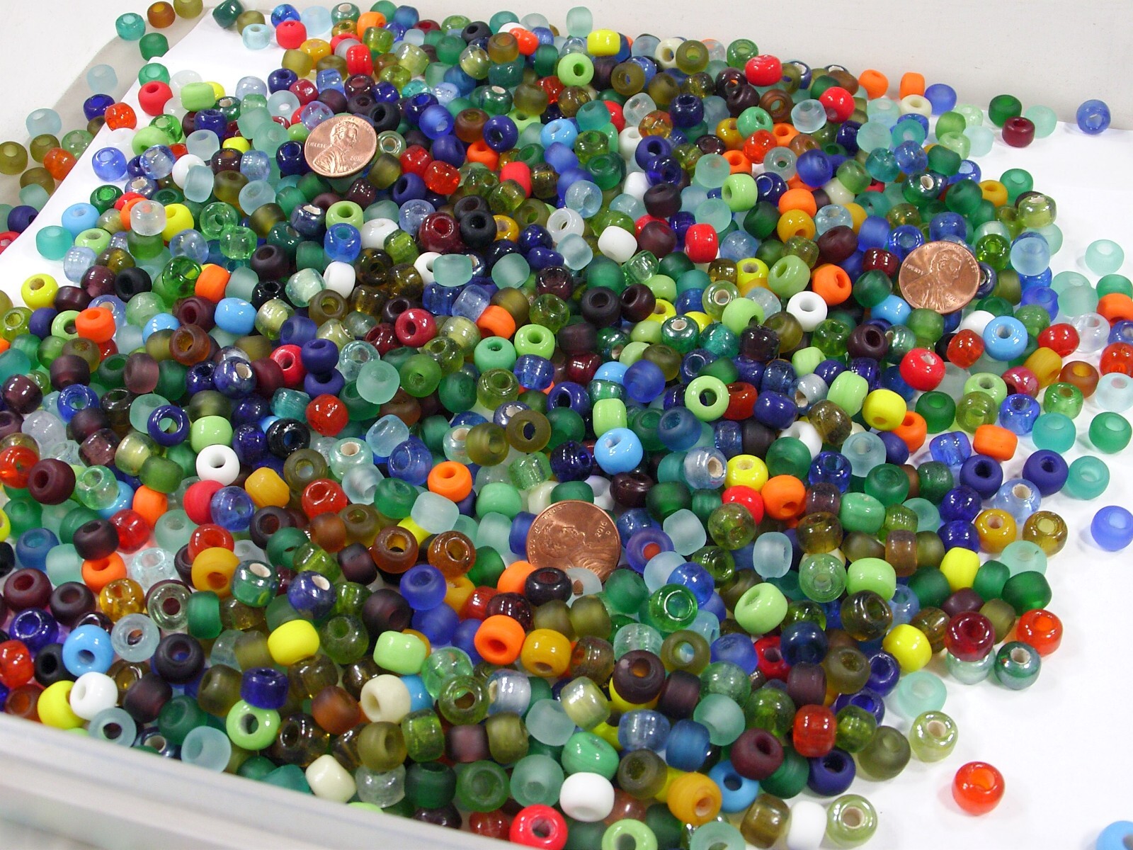 2 Pounds Assorted Color (6mm x 9mm) India Handmade Glass Pony Beads (BNT-97)⭐