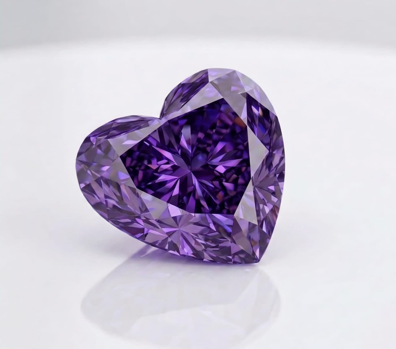 1 CT Purple Color Heart Cut VVS1 Diamond 6.50×6.50 MM premium Gemstone 1 pc