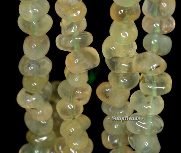 12X9-10X7MM PREHNITE GEMSTONE PEBBLE NUGGET LOOSE BEADS 7inch