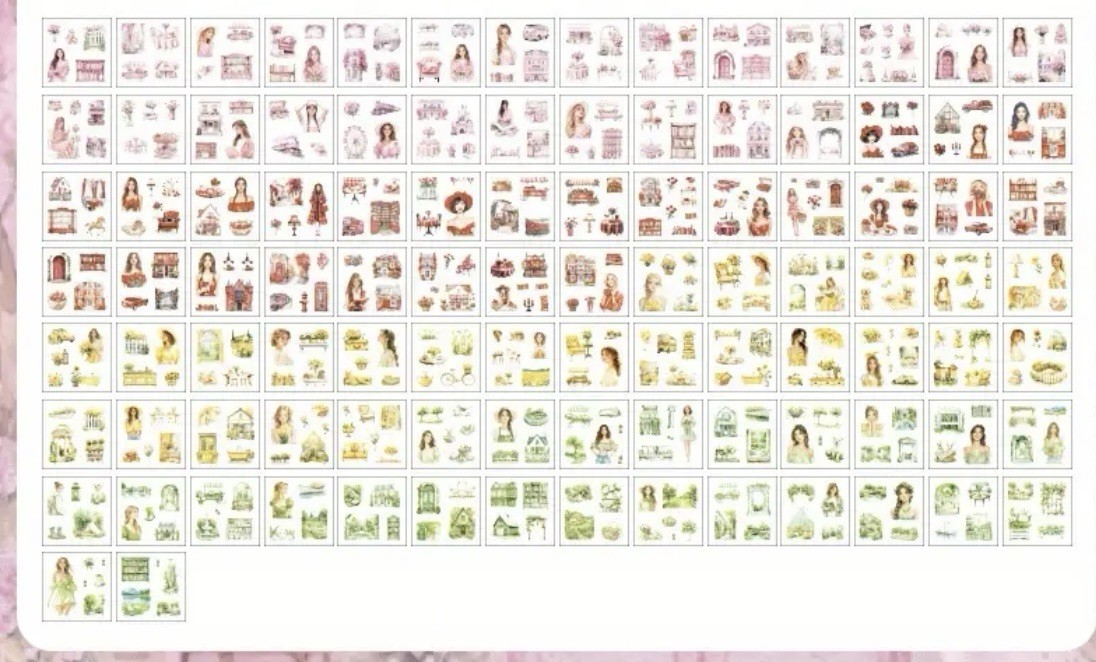 10 Sheets Spring Aesthetic Stickers- 4-5 Stickers Per Sheet- DIY Crafts **