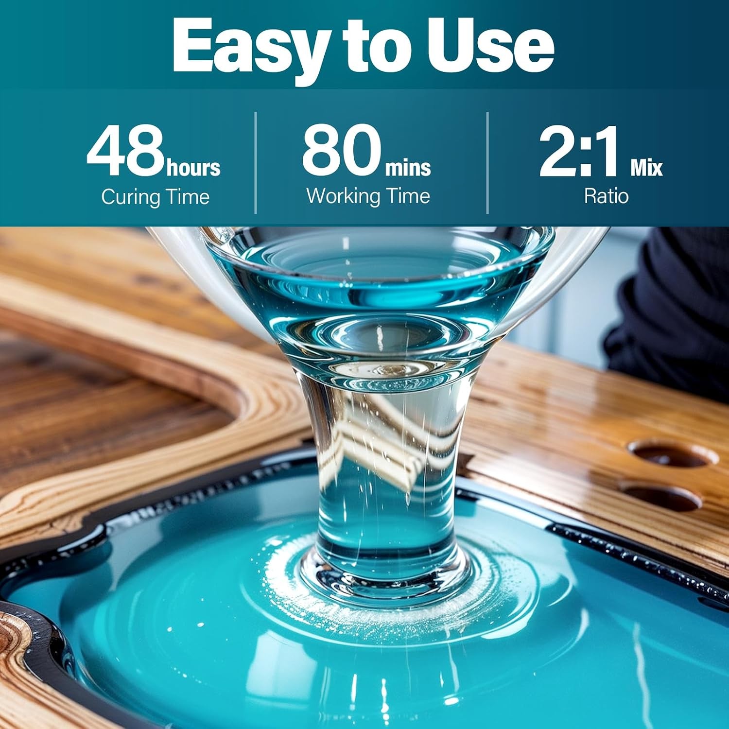 Deep Pour Epoxy Resin 1.5 Gallon,2 to 4 Inch Depth Crystal Clear Epoxy Flower