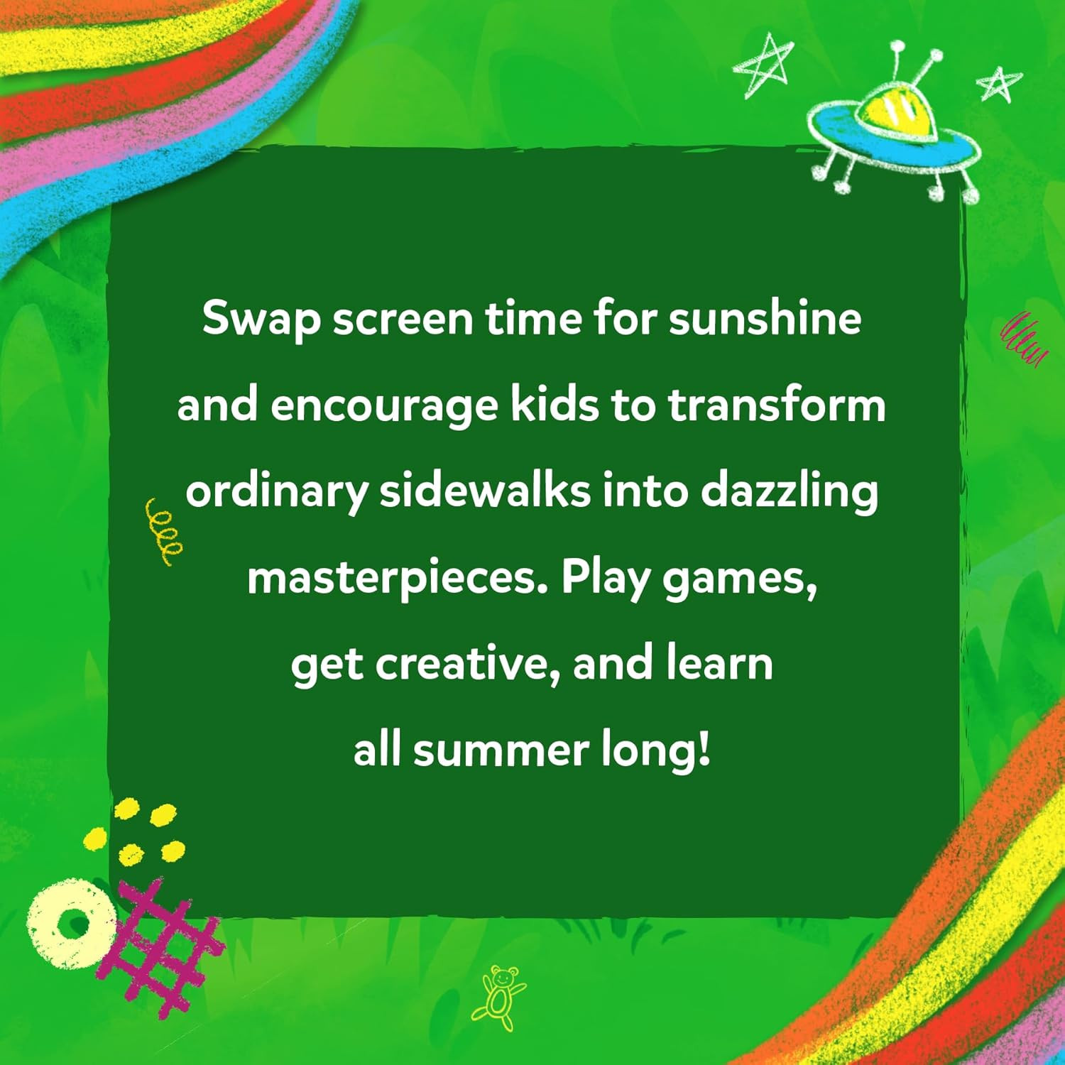Sidewalk Chalk Activity Kit – Creative Outdoor Fun with 18 Washable Chalk Sticks