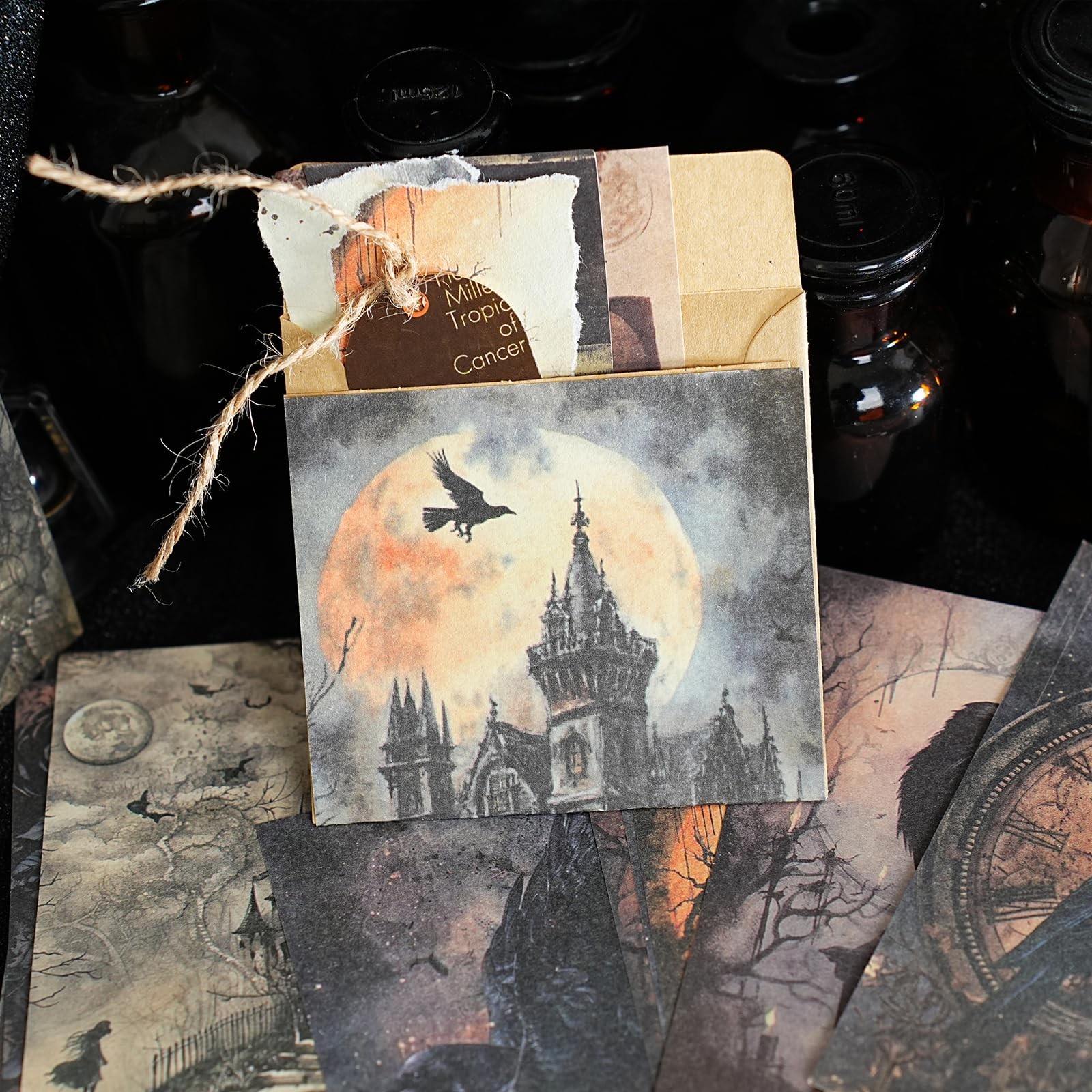120 Sheets Gothic Scrapbook Paper for Scrapbook Kit, Vintage Ephemera for Jun…