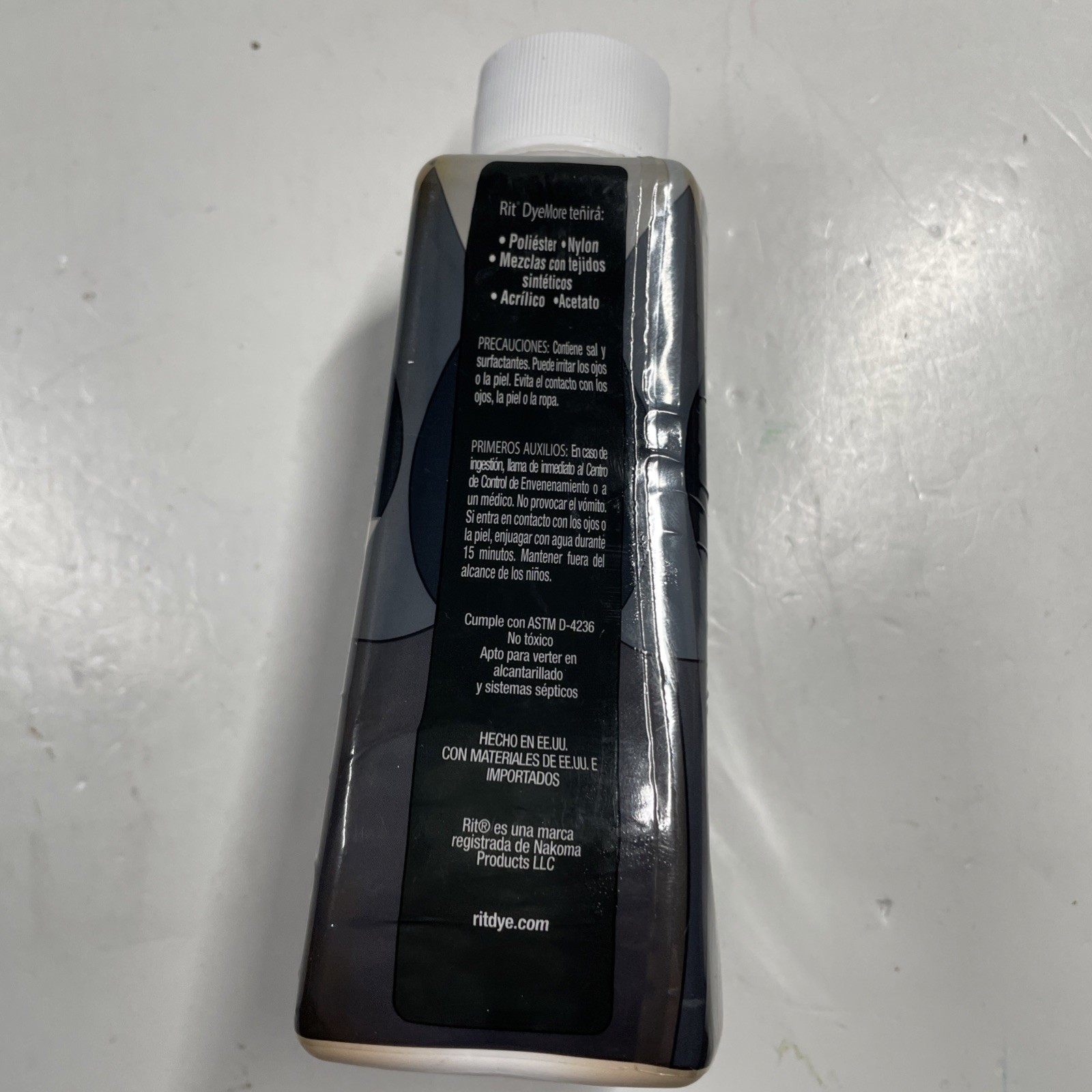 Rit DyeMore Synthetic Fiber Dye – Graphite Color – 7 fl oz / 207 mL – Sealed
