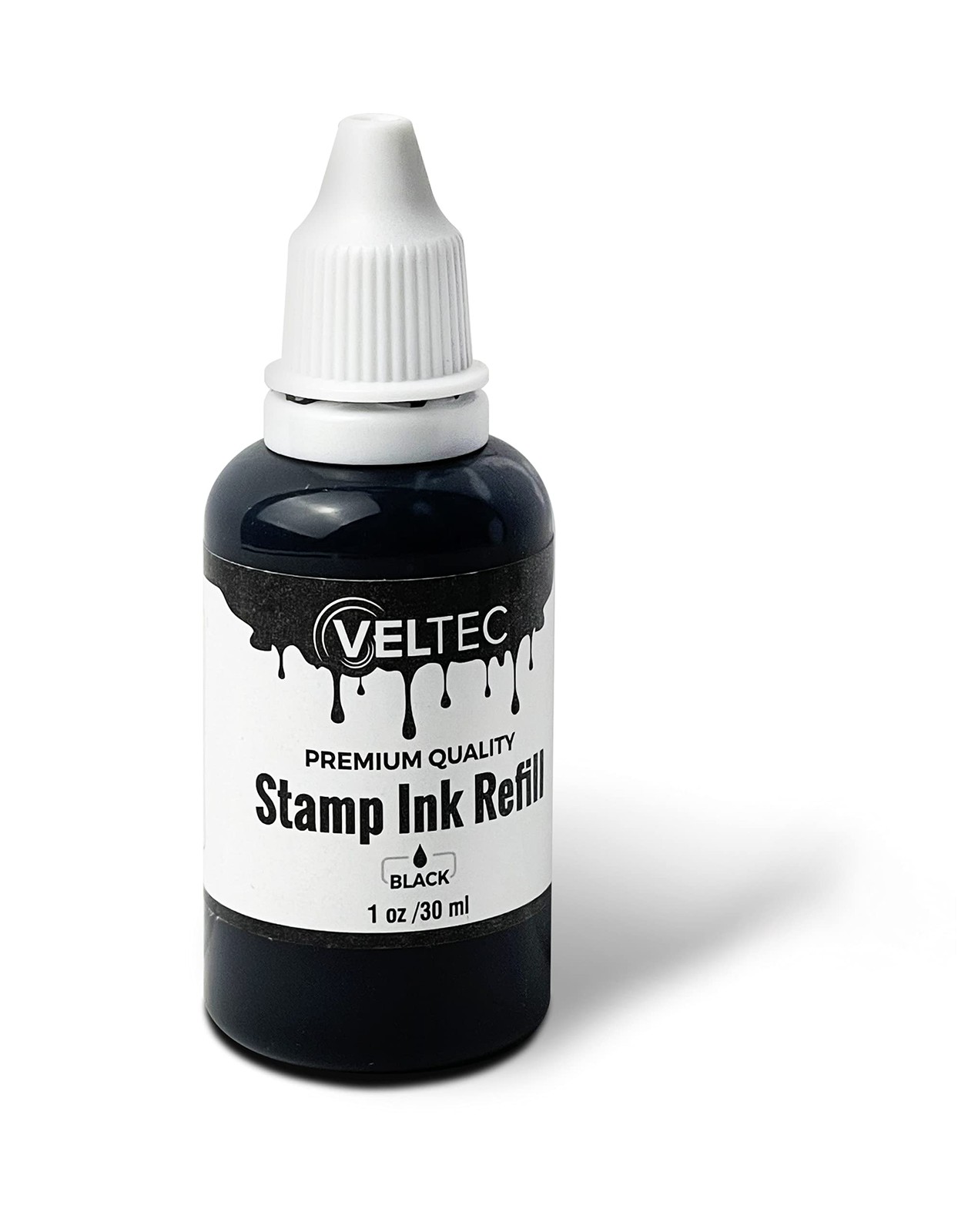 Self Inking Stamp Refill Ink Black 1 oz Squeeze Bottle For Stamps Pads