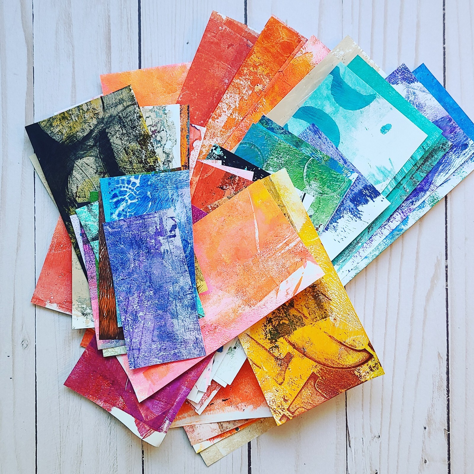 Collage Papers: 40 Beautiful Hand Painted. Collage Paper Samples For Art Journal