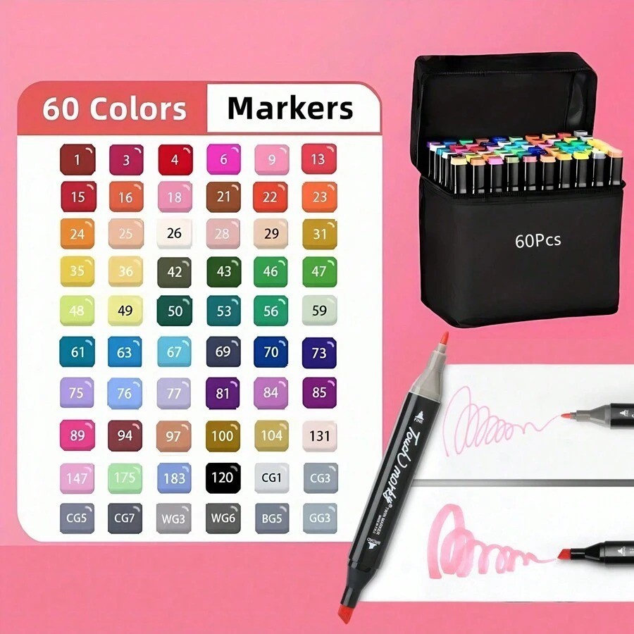 40-168 Colors Alcohol Markers Set | Dual Tip Professional Art Sketch Pens