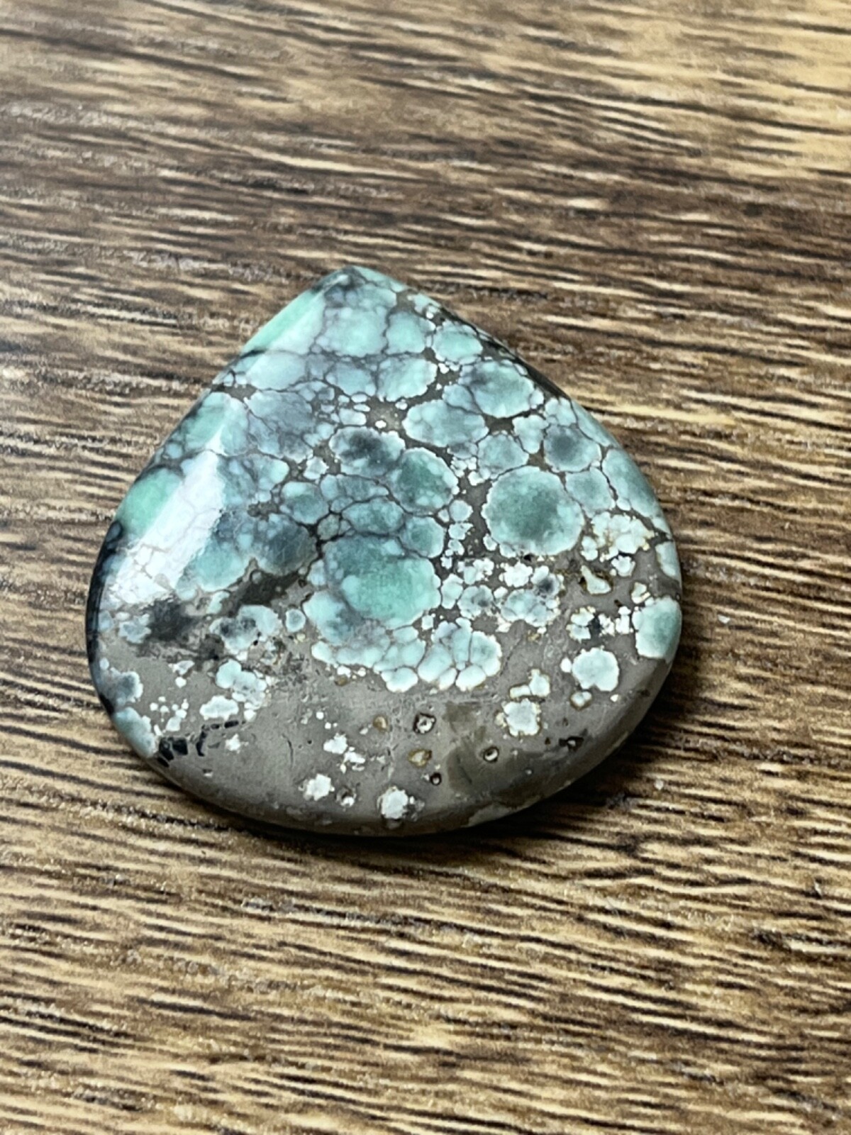 Poseidon Variscite “Starfox” mine 24.45 ctw Pear Tear drop Cabochon Tonopah NV