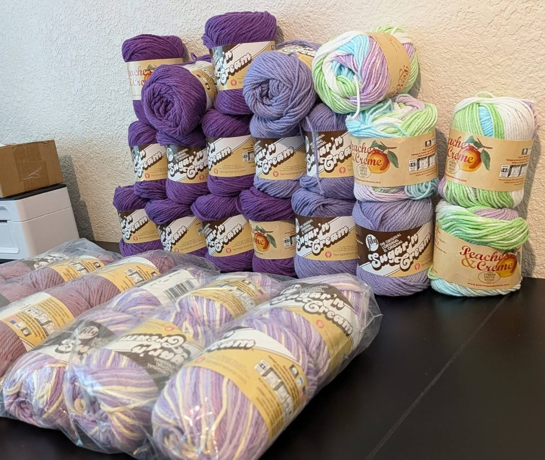 Lot of 31 Lily Sugar’n Cream 100% cotton Peaches Creme Purple Lilac Spring Swirl