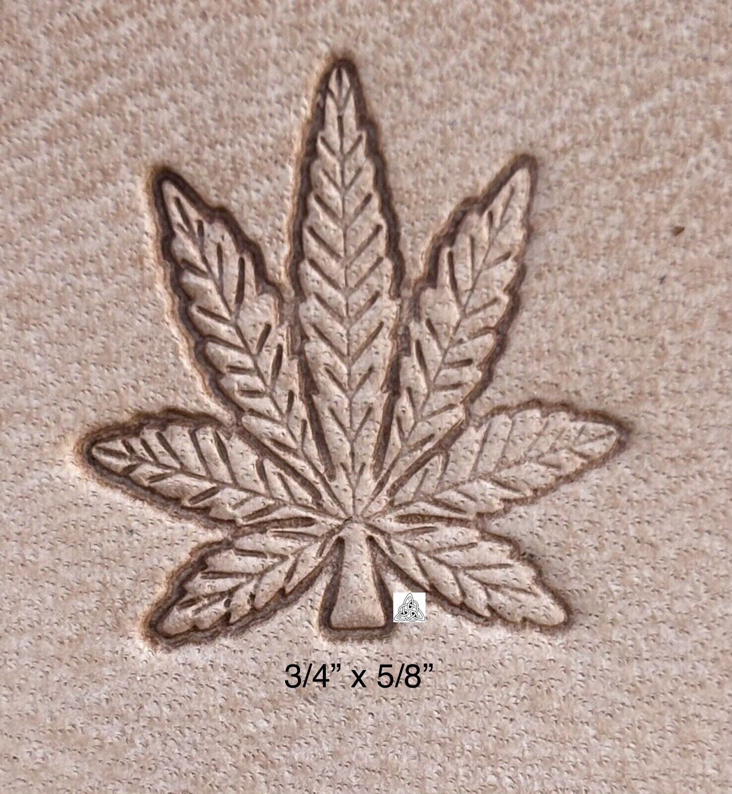 Full Handle Hemp Marijuana Leaf Stamp Leather Tool Leatherwork – Large 3/4”
