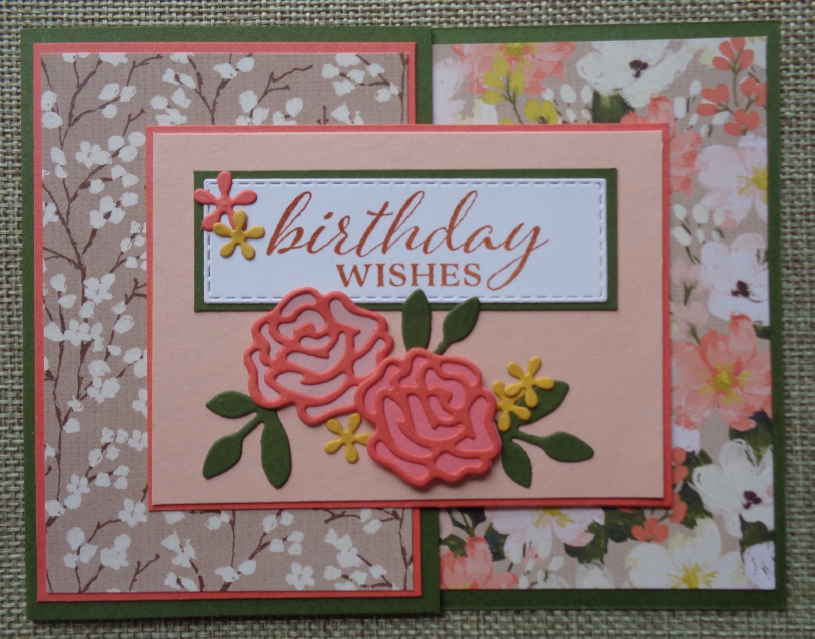 Stampin Up! Card Kit BIRTHDAY WISHES Joy Fun Fold Floral BRUSHED WITH BEAUTY DSP