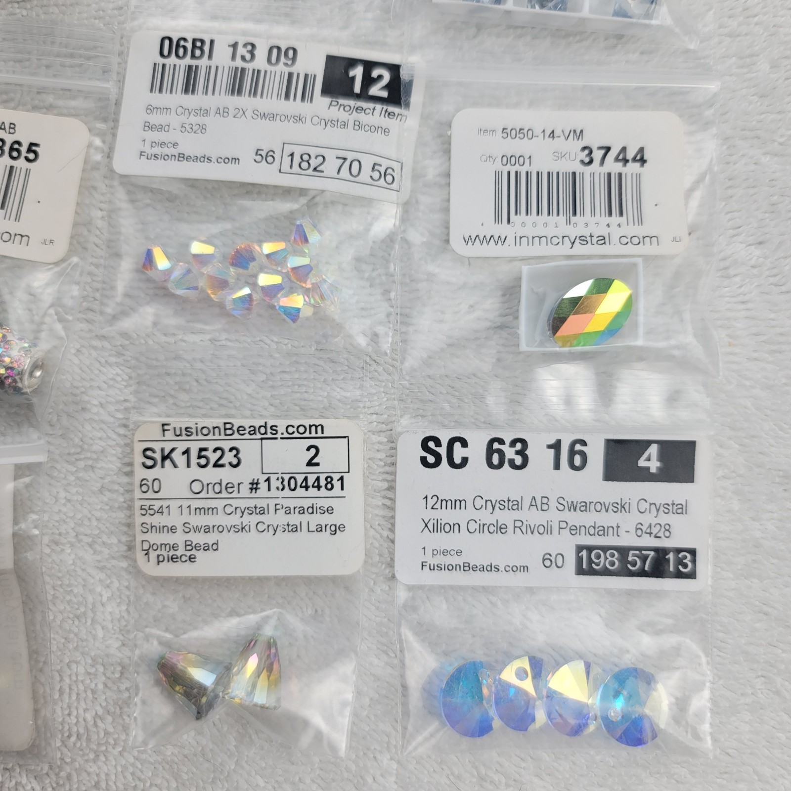 Swarovski Crystal Pendant Lot AB Vitrail Sahara Rivoli Pear Sun Mixed Qty