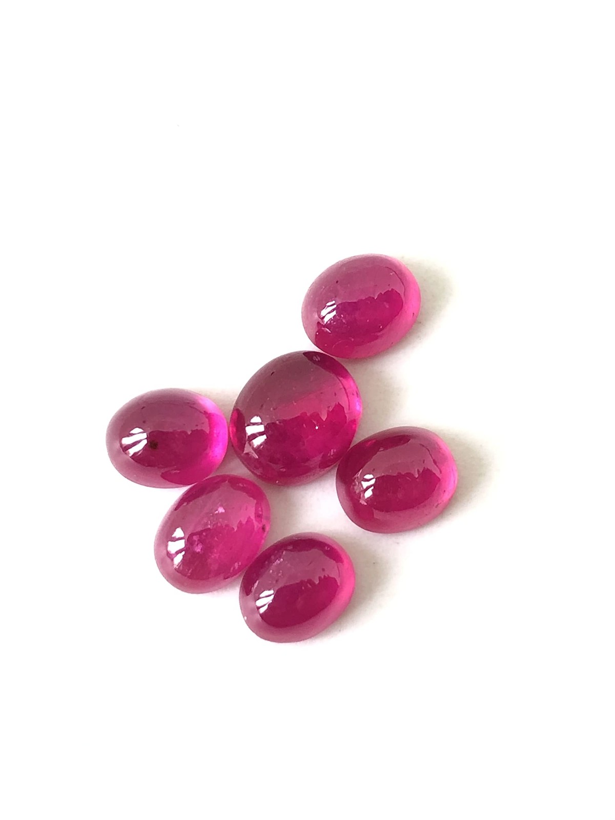 TGSC Ruby Oval Cabochon Loose Gemstone 8×6 mm