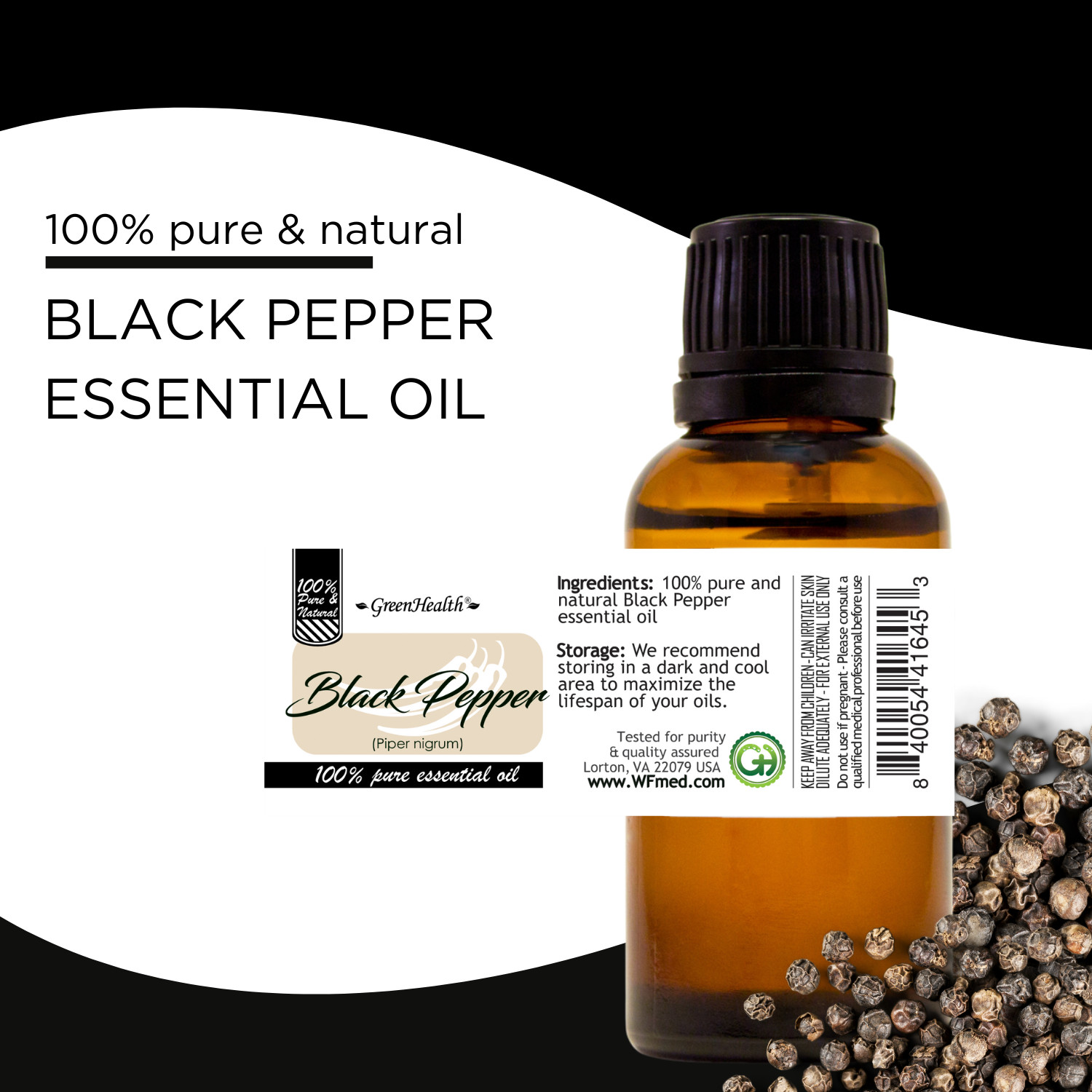 5 ml Black Pepper Essential Oil (100% Pure & Natural) – GreenHealth