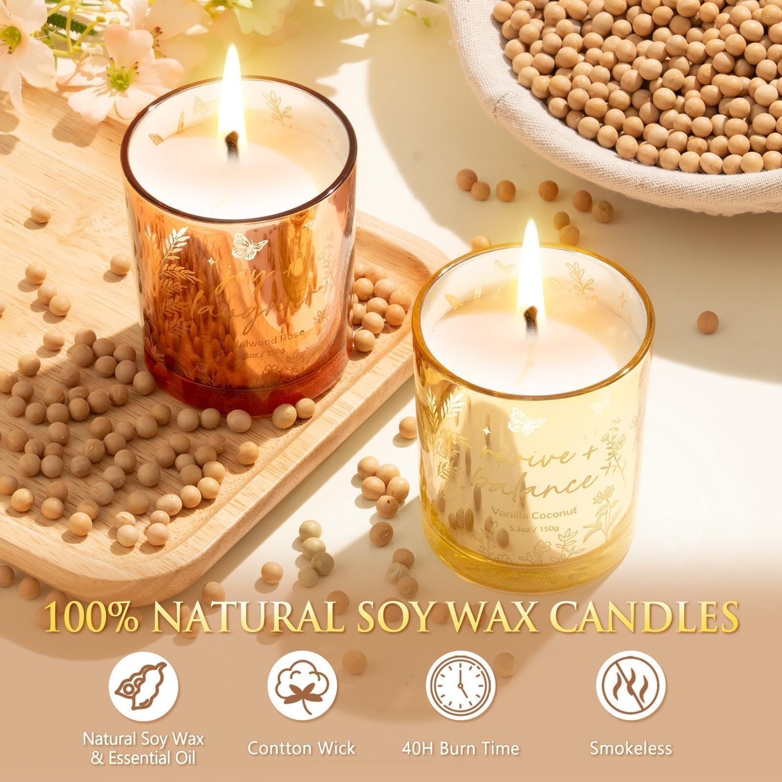 Candles for Women, 3 Pack Soy Wax Candle Gift Sets for Home Scented | Holiday…