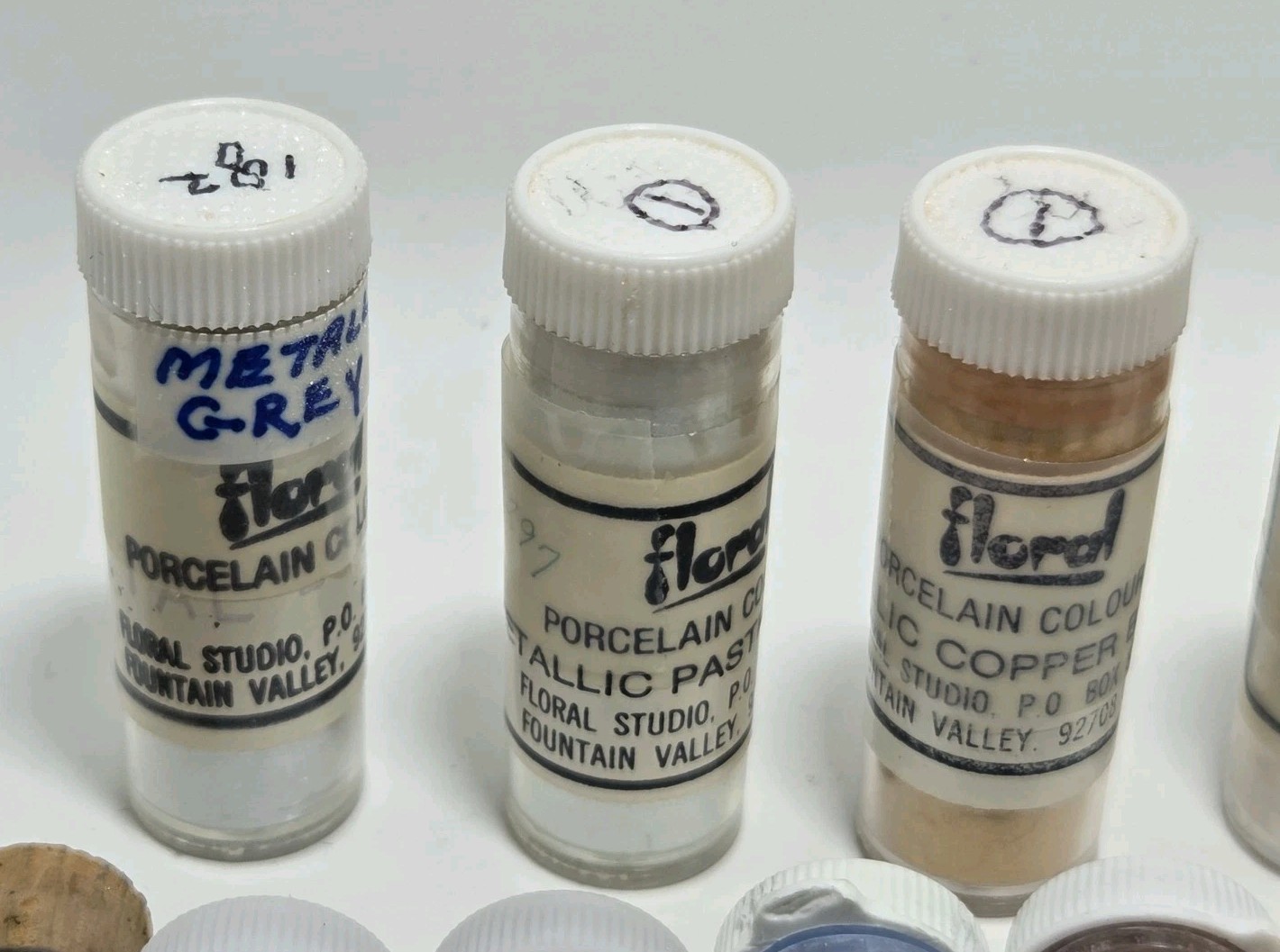 VTG Lot Of 49 China Paint Porcelain Dry Powder Various Manufacturers W/Metallics