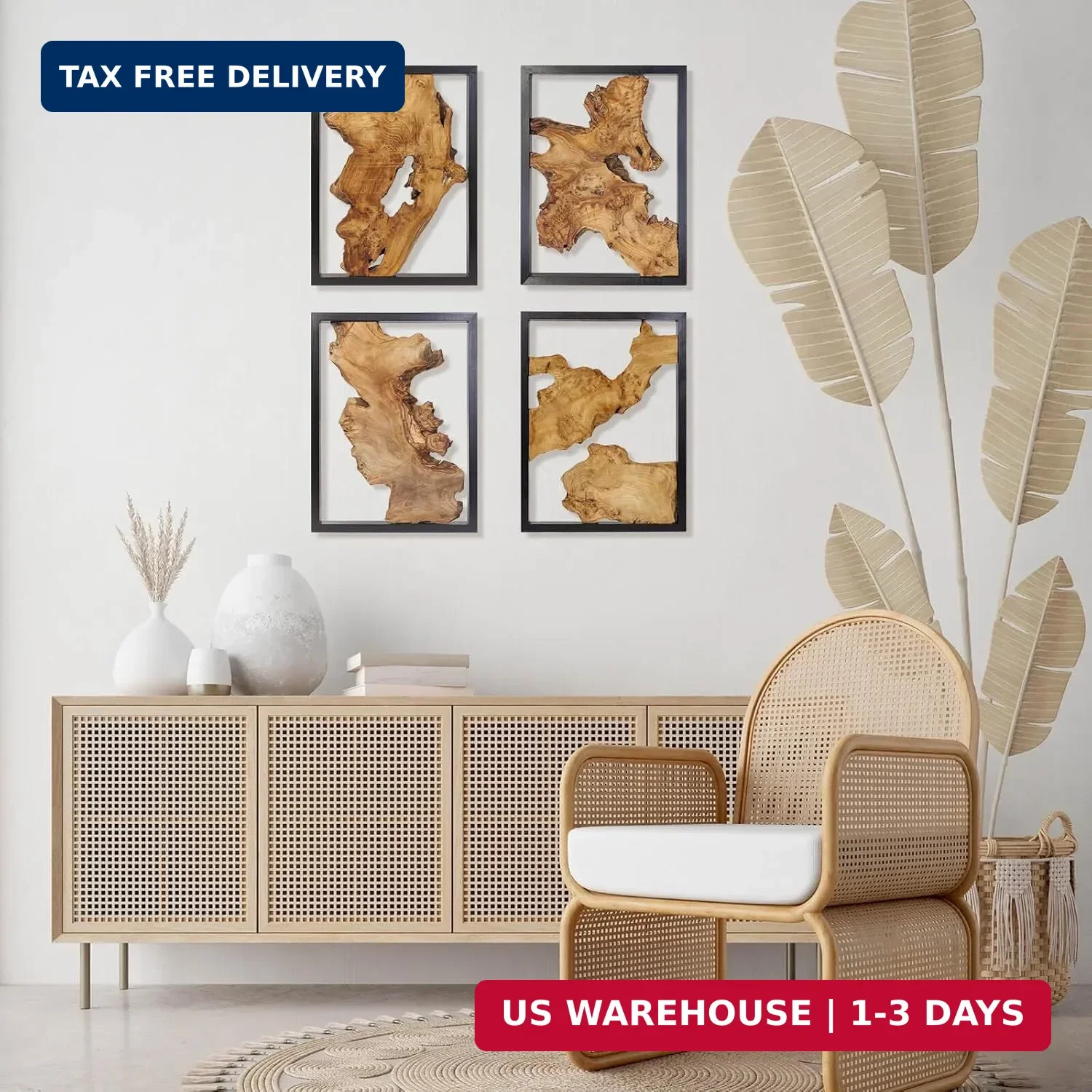 Modern Wood Wall Decor- Natural wood Handcrafted Rustic Charm for Your Home – Pe