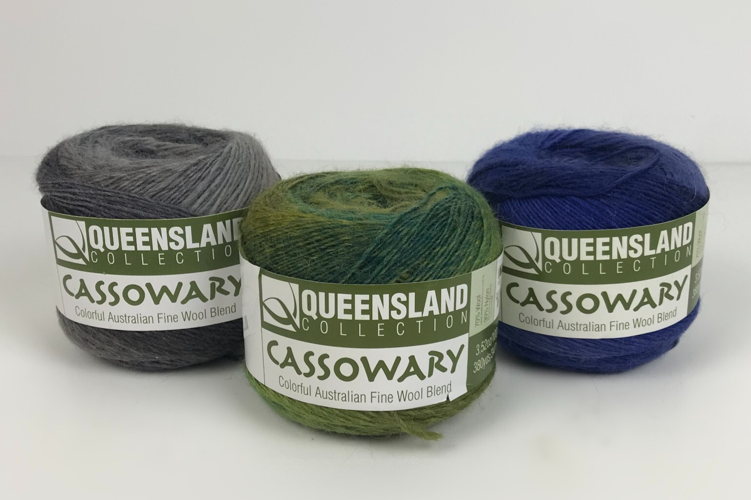 Queensland Collection Cassowary Wool Blend Yarn 3.52oz 380yds – Lot of 3
