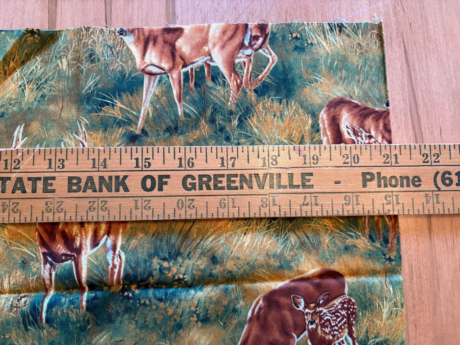 Whitetail Deer Scenic Fabric by Rosemary Miller Wild Wings – Remnant 20 x 42 In