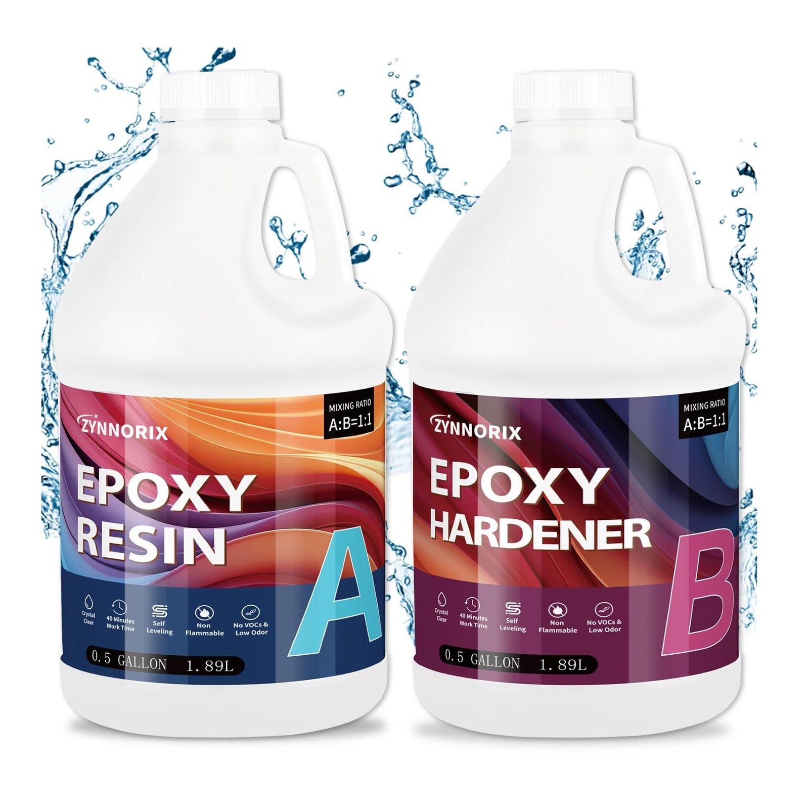 Resin Epoxy 1 Gallon,3×UV Resistant,Self Levefing, Best for DIY, Art, River