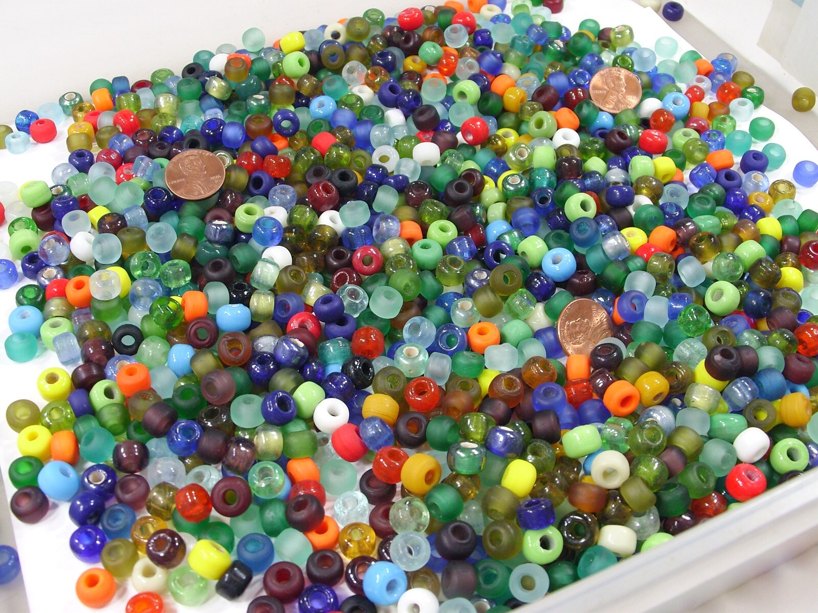 2 Pounds Assorted Color (6mm x 9mm) India Handmade Glass Pony Beads (BNT-97)⭐