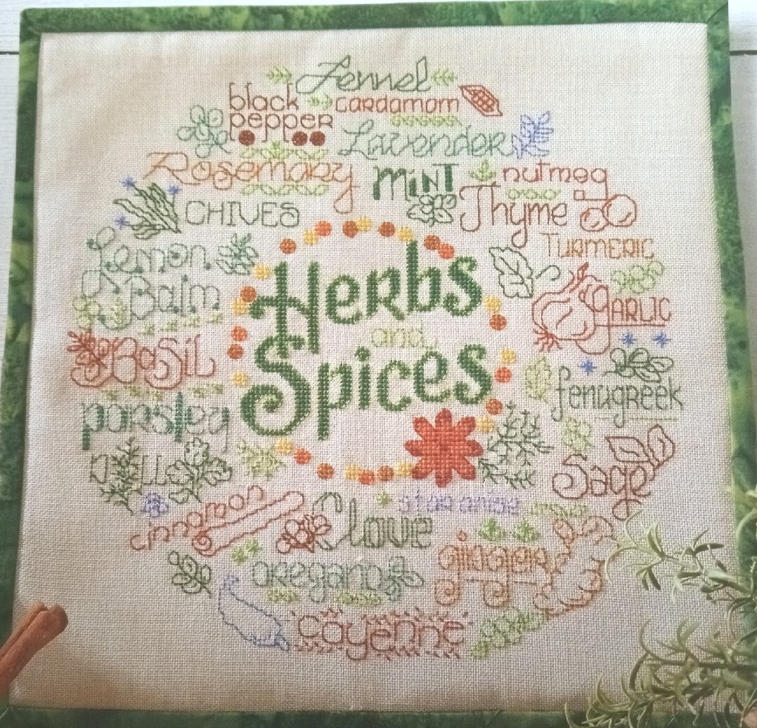 Cross Stitch “HERBS & SPICES” pattern ~ pepper, basil, oregano, ginger, cayenne