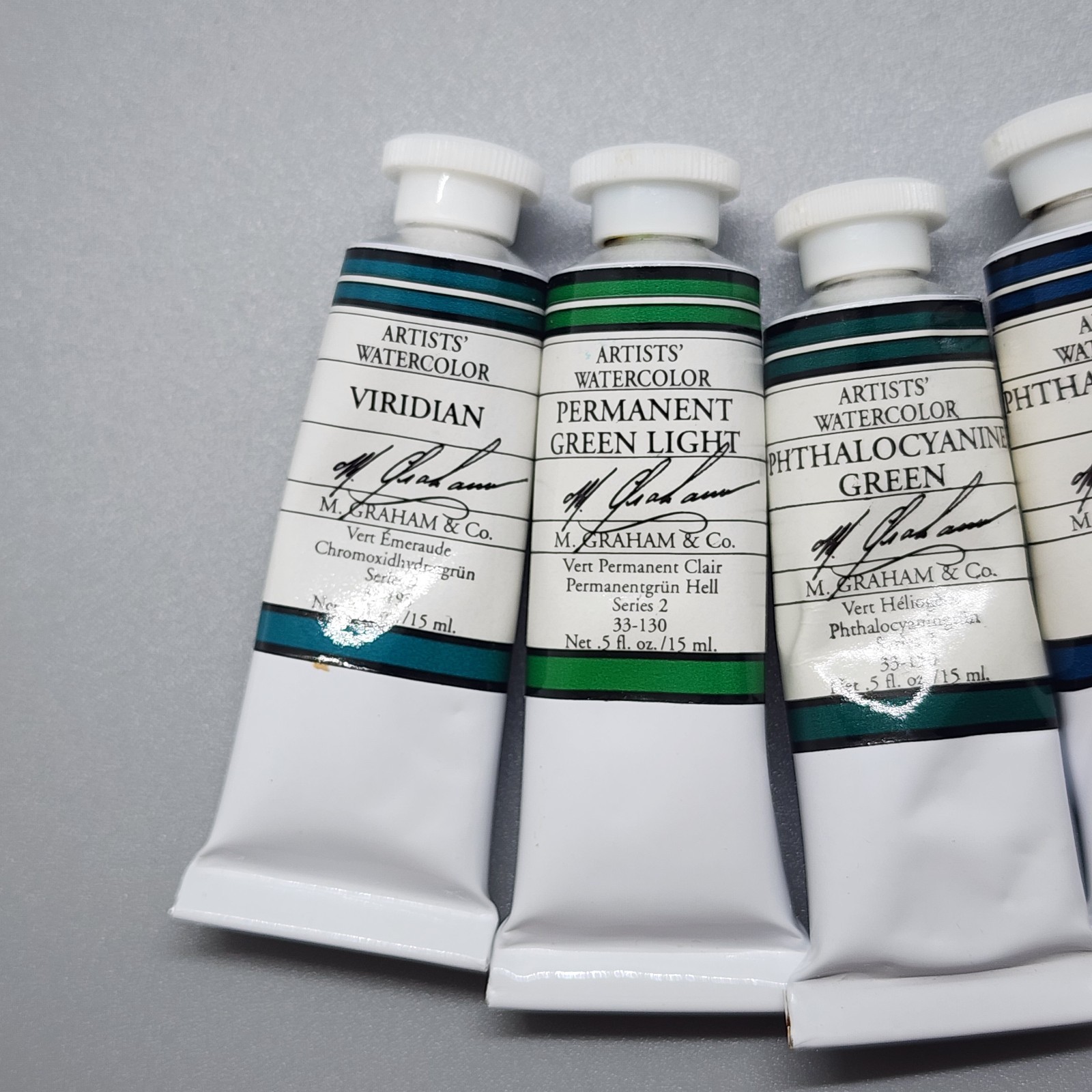 x6 M. Graham Artists Watercolor 15ml Tubes* – Phthalocyanine Blue Green Viridian