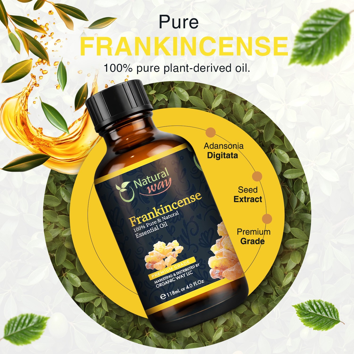 Frankincense Essential Oil | Premium Grade Essential & Massage Oils (4 Fl Oz)
