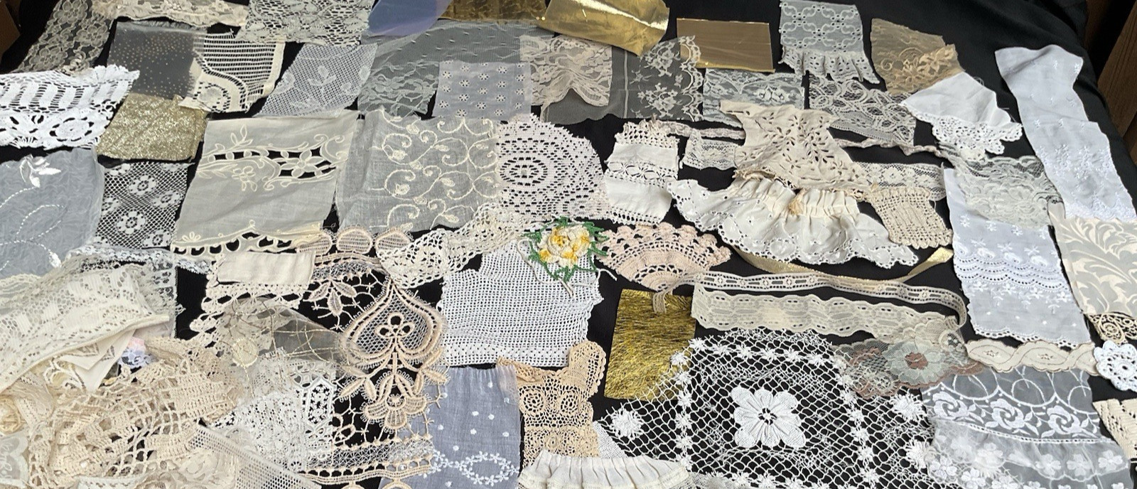 Beige Ivory Cream Lace Crochet Kit 25 Pieces Slow Stitch Vintage Junk Journal