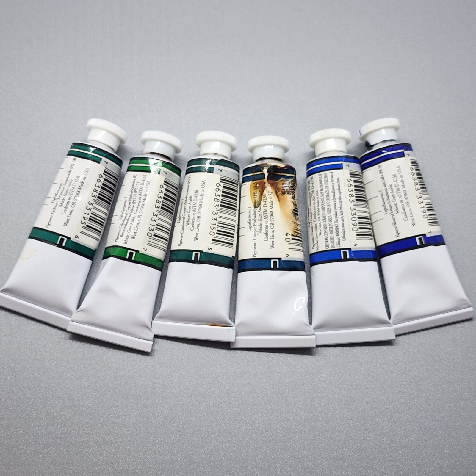 x6 M. Graham Artists Watercolor 15ml Tubes* – Phthalocyanine Blue Green Viridian