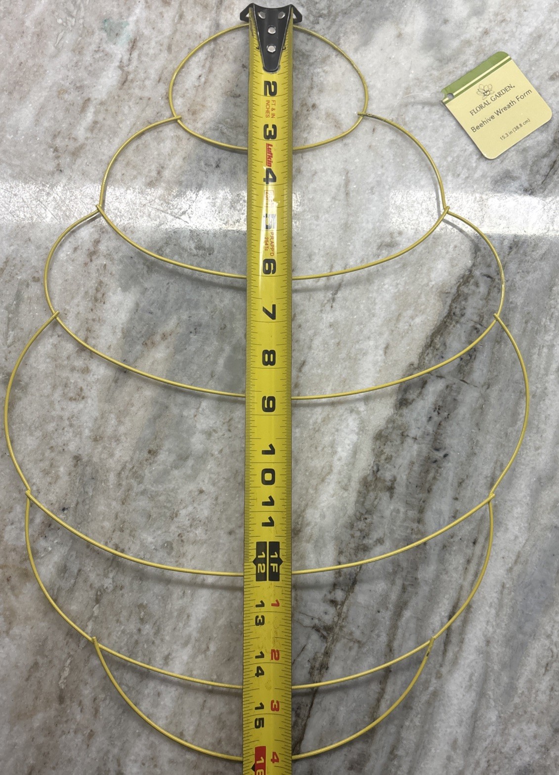 Metal Beehive Wire Wreath Form—Yellow— 16×11 Inches—NEW—SHIPS IN 24 HOURS—